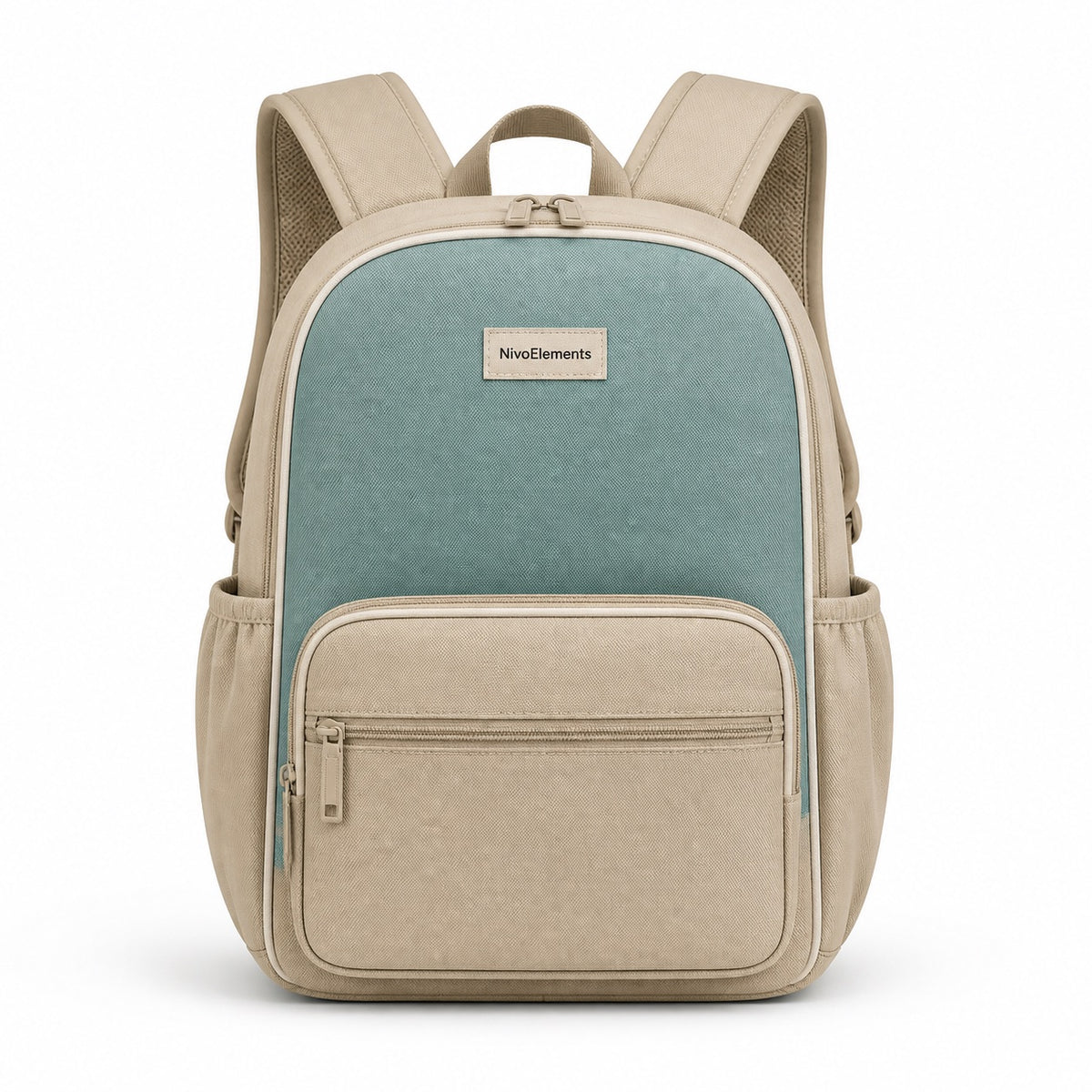 Seafoam & Sand Kids School Backpack - 01-front