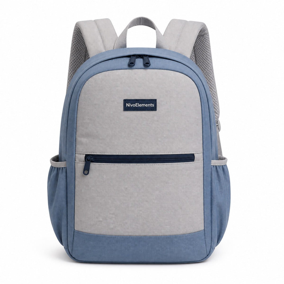 Slate Blue Classic Kids School Backpack - 01-front