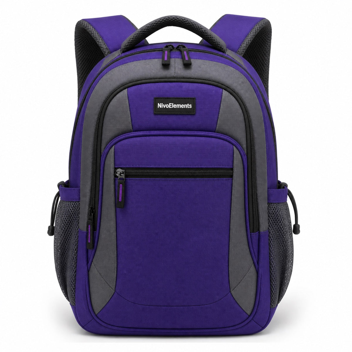 Royal Purple & Slate School Backpack - 01-front