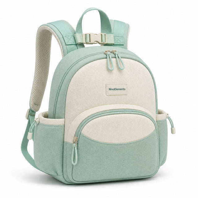 Mint & Cream Preschool Backpack - 02-angle