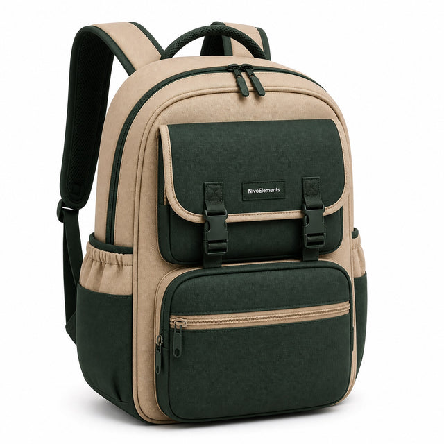 Sand & Forest Flap-Pocket School Backpack - 02-angle