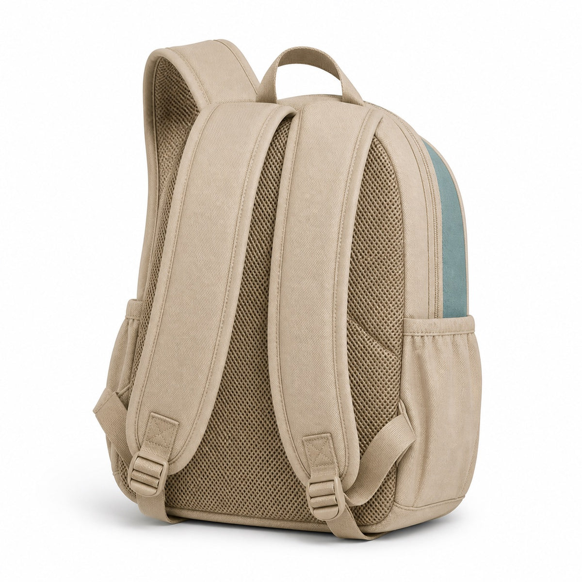 Seafoam & Sand Kids School Backpack - 03-back