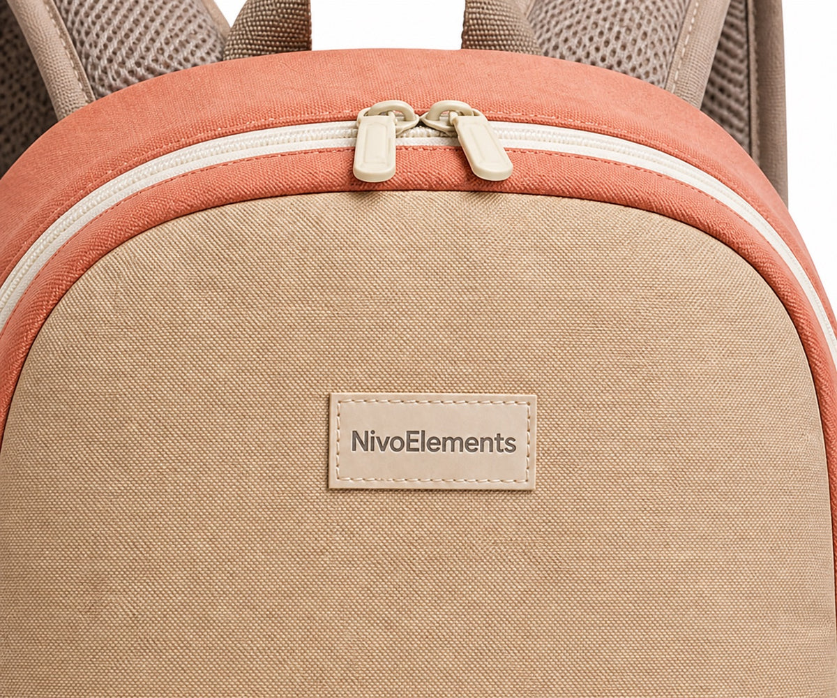 Coral & Sand Kids School Backpack - 04-detail-logo