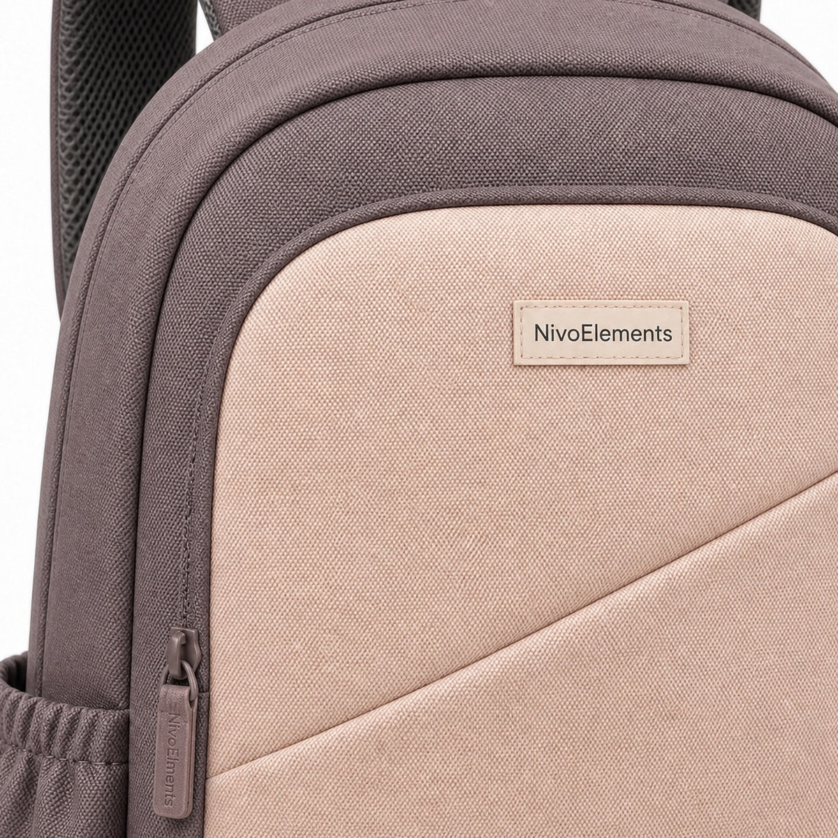 Mauve & Blush Kids School Backpack - 04-detail-logo