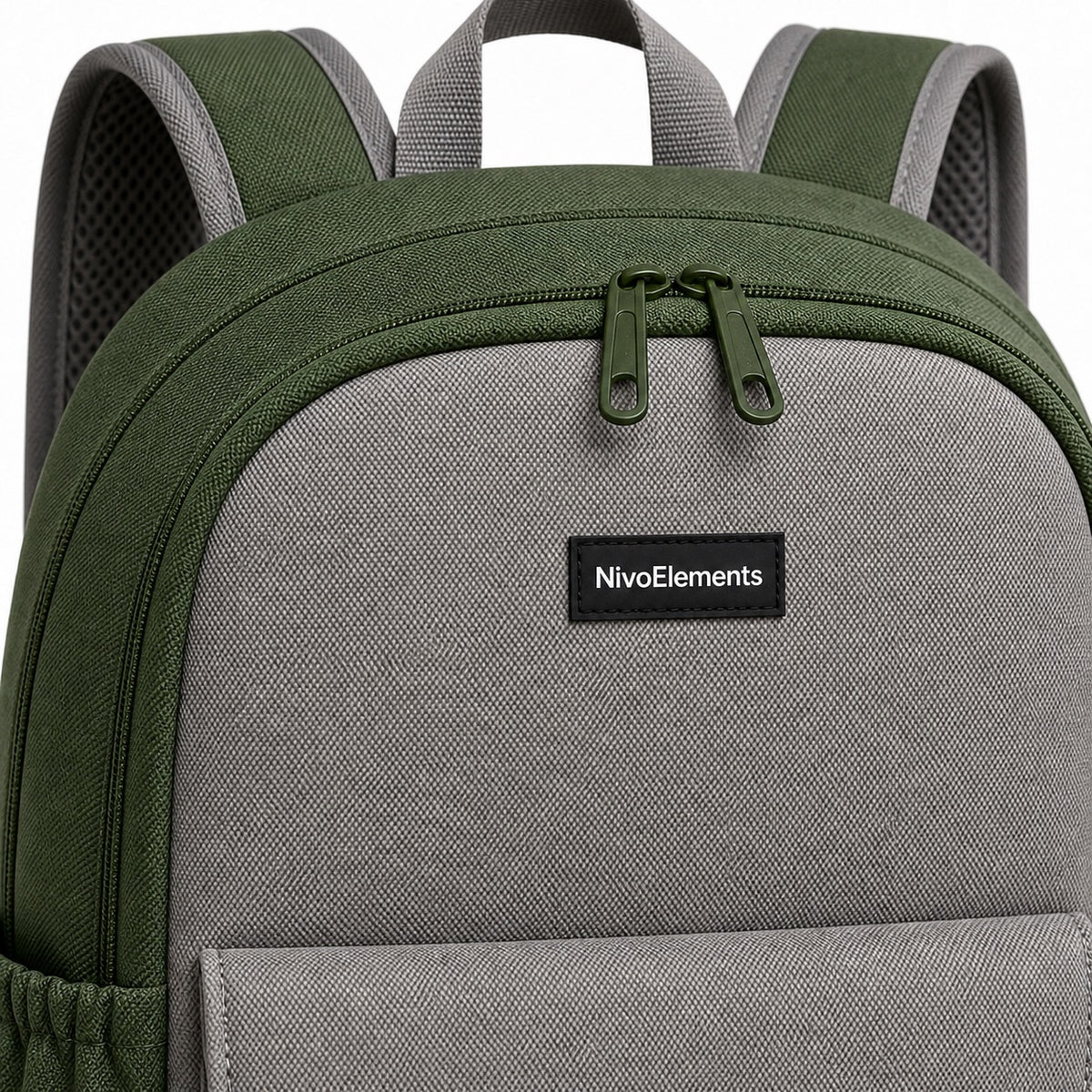 Forest Green Flap-Pocket Kids School Backpack - 04-detail-logo