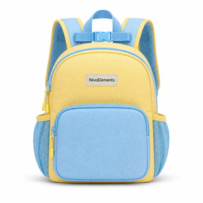 Butter Yellow & Sky Blue Preschool Backpack - 01-front