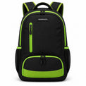 Black & Lime Vertical-Zip School Backpack - 01-front