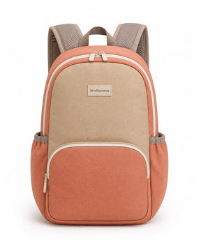 Coral & Sand Kids School Backpack - 01-front