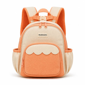 Peach & Cream Scallop-Pocket Preschool Backpack - 01-front