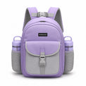 Lavender & Gray Flap-Pocket Preschool Backpack - 01-front