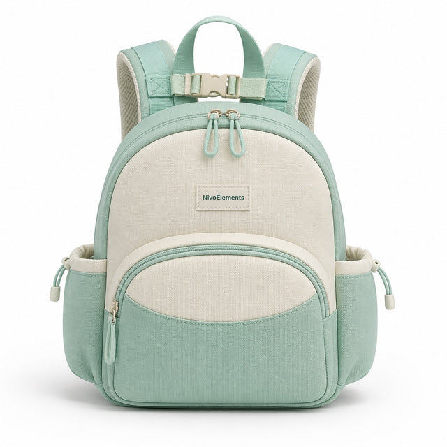 Mint & Cream Preschool Backpack - 01-front