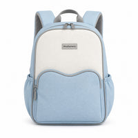 Sky Blue & Cream Kids School Backpack - 01-front