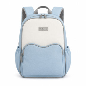 Sky Blue & Cream Kids School Backpack - 01-front