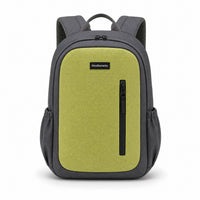 Charcoal & Lime Vertical-Pocket Kids Backpack - 01-front