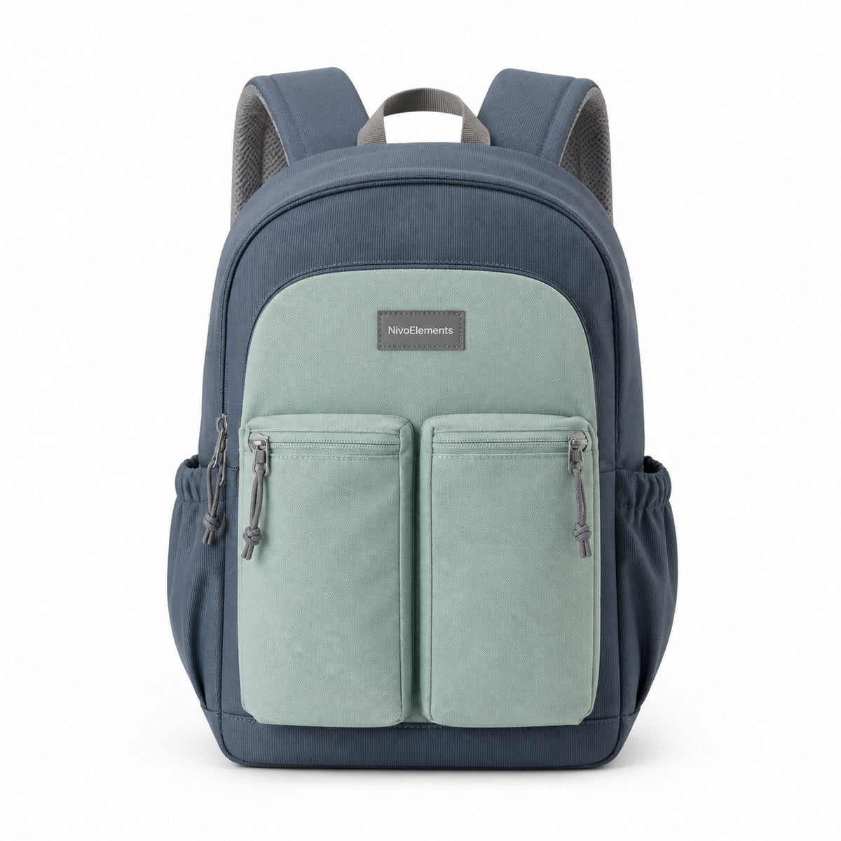 Slate & Mint Dual-Pocket Kids School Backpack - 01-front
