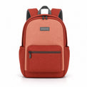 Coral Red Front-Pocket Kids School Backpack - 01-front