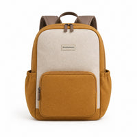 Mustard & Cream Kids School Backpack - 01-front