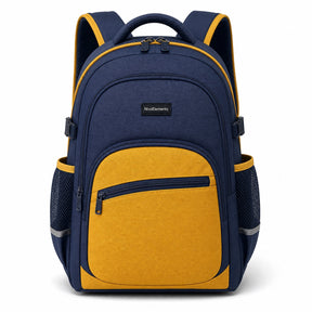 Navy & Mustard Everyday School Backpack - 01-front