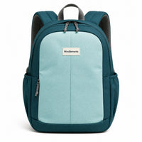 Teal Colorblock Kids School Backpack - 01-front