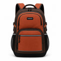 Rust & Dark Brown Multi-Compartment School Backpack - 01-front