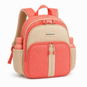 Coral & Oatmeal Organizer Preschool Backpack - 02-angle