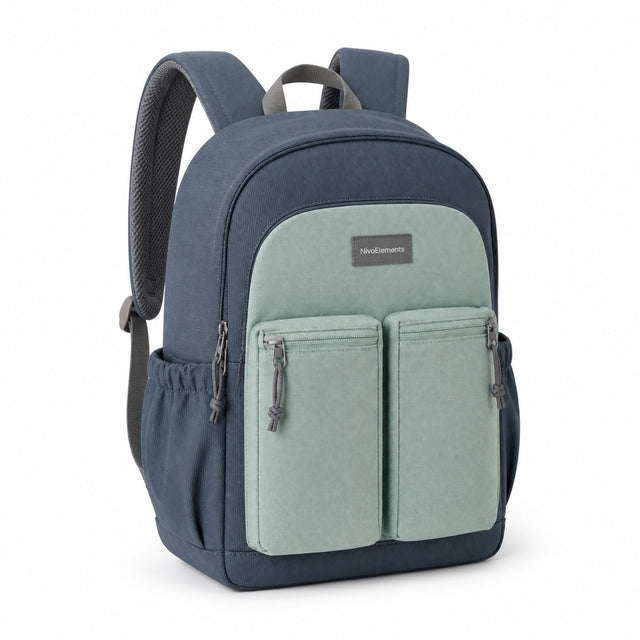 Slate & Mint Dual-Pocket Kids School Backpack - 02-angle
