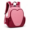 Rose & Burgundy Heart-Seam Preschool Backpack - 02-angle