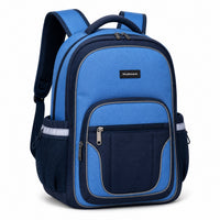 Sky Blue & Navy Reflective School Backpack - 02-angle