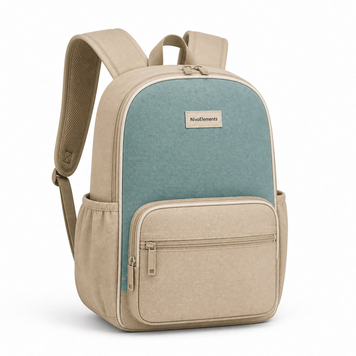 Seafoam & Sand Kids School Backpack - 02-angle