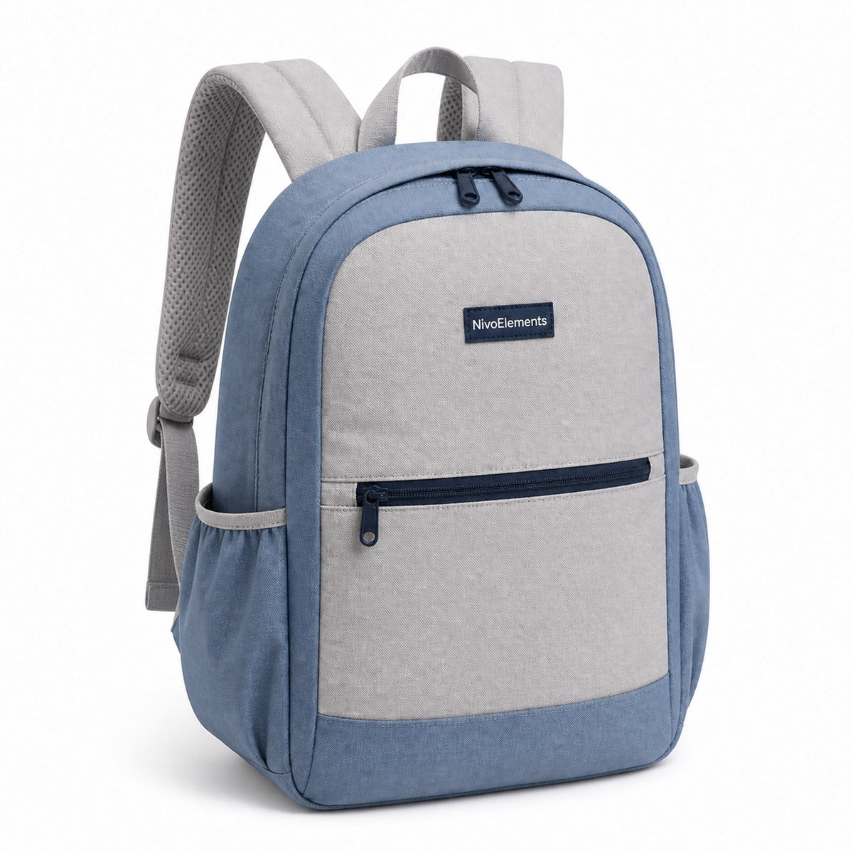 Slate Blue Classic Kids School Backpack - 02-angle
