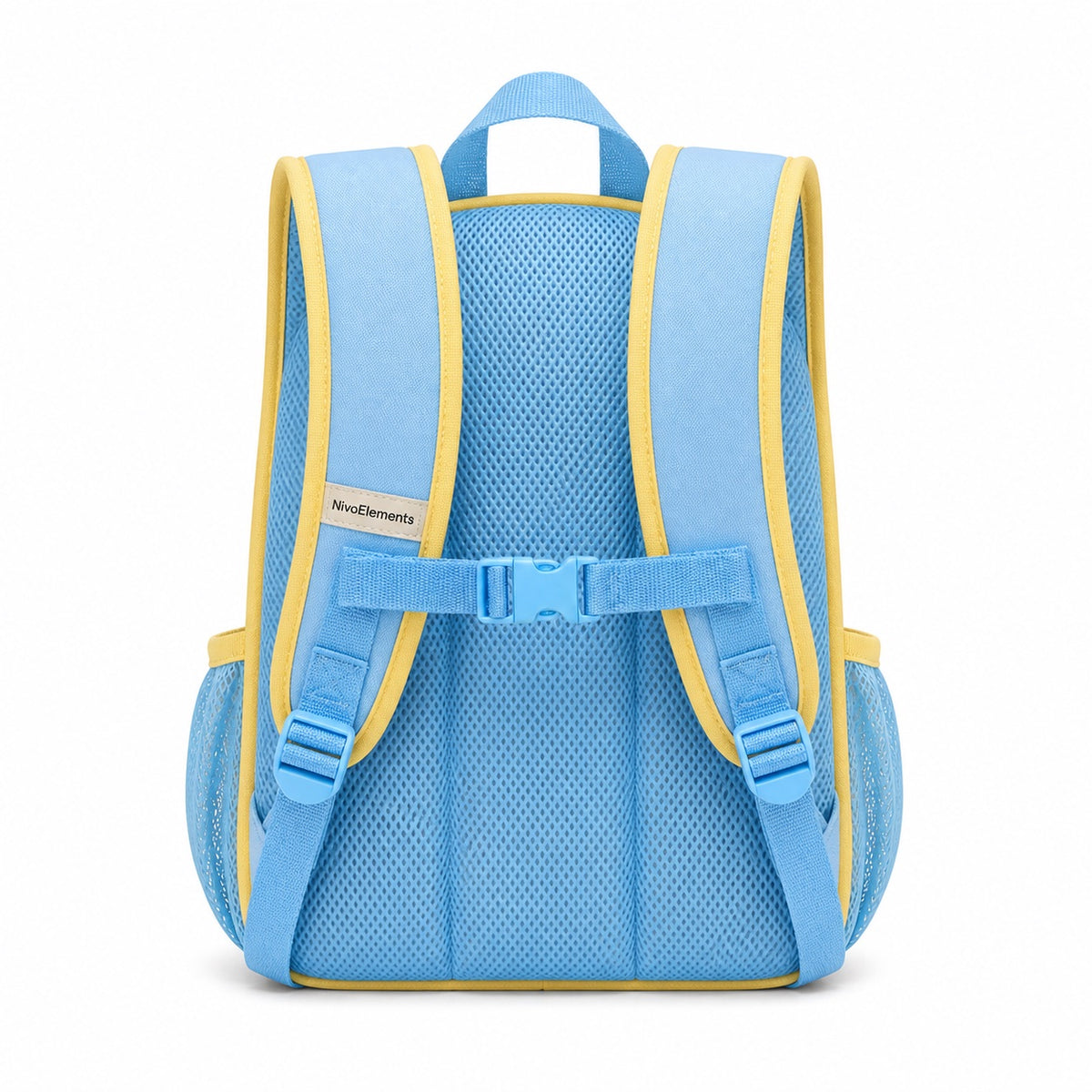 Butter Yellow & Sky Blue Preschool Backpack - 03-back
