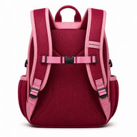 Rose & Burgundy Heart-Seam Preschool Backpack - 03-back