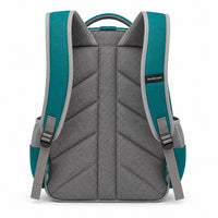 Teal & Gray Dual-Organizer School Backpack - 03-back