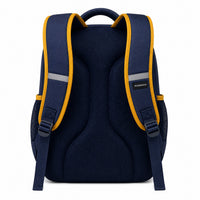 Navy & Mustard Everyday School Backpack - 03-back