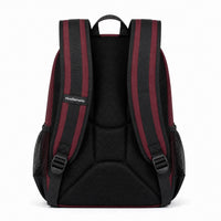 Burgundy & Charcoal School Backpack - 03-back