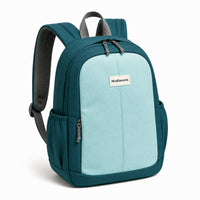Teal Colorblock Kids School Backpack - 03-back