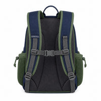 Navy & Soft Green Preschool Backpack - 03-back