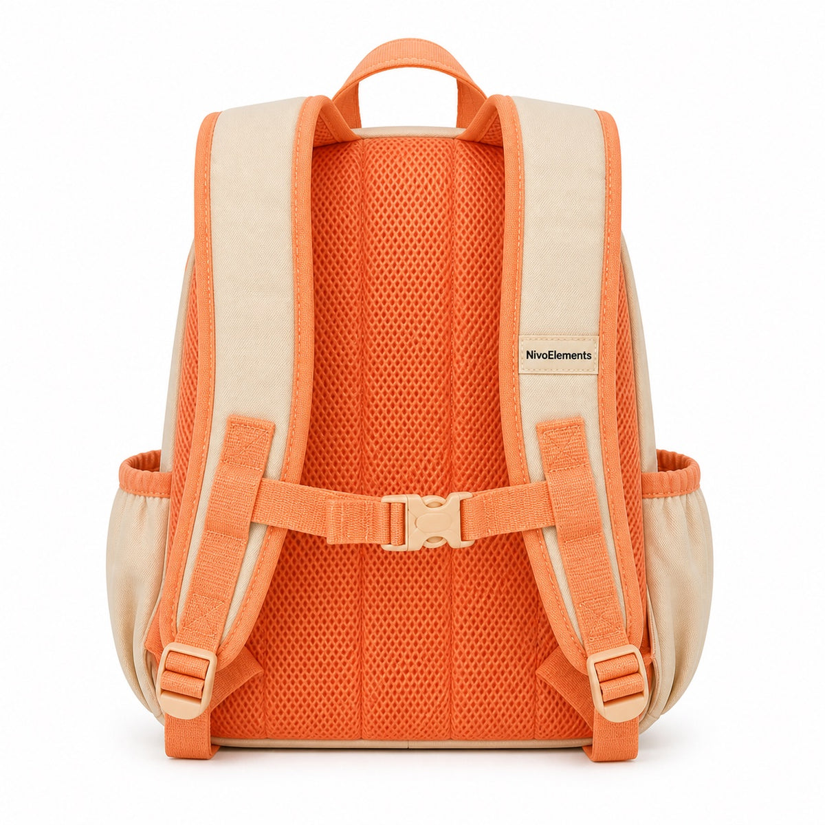 Peach & Cream Scallop-Pocket Preschool Backpack - 03-back