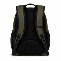 Olive & Black Vertical-Pocket School Backpack - 03-back