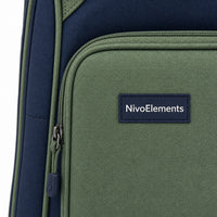 Navy & Soft Green Preschool Backpack - 04-detail-logo