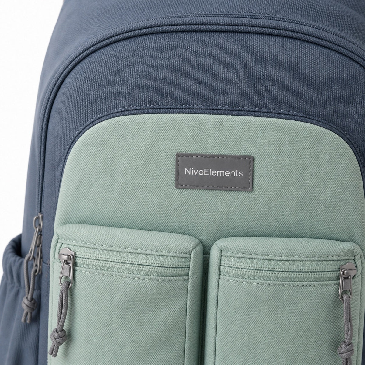 Slate & Mint Dual-Pocket Kids School Backpack - 04-detail-logo