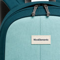Teal Colorblock Kids School Backpack - 04-detail-logo