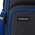 Charcoal & Electric Blue Multi-Compartment School Backpack - 04-detail-logo