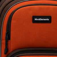 Rust & Dark Brown Multi-Compartment School Backpack - 04-detail-logo