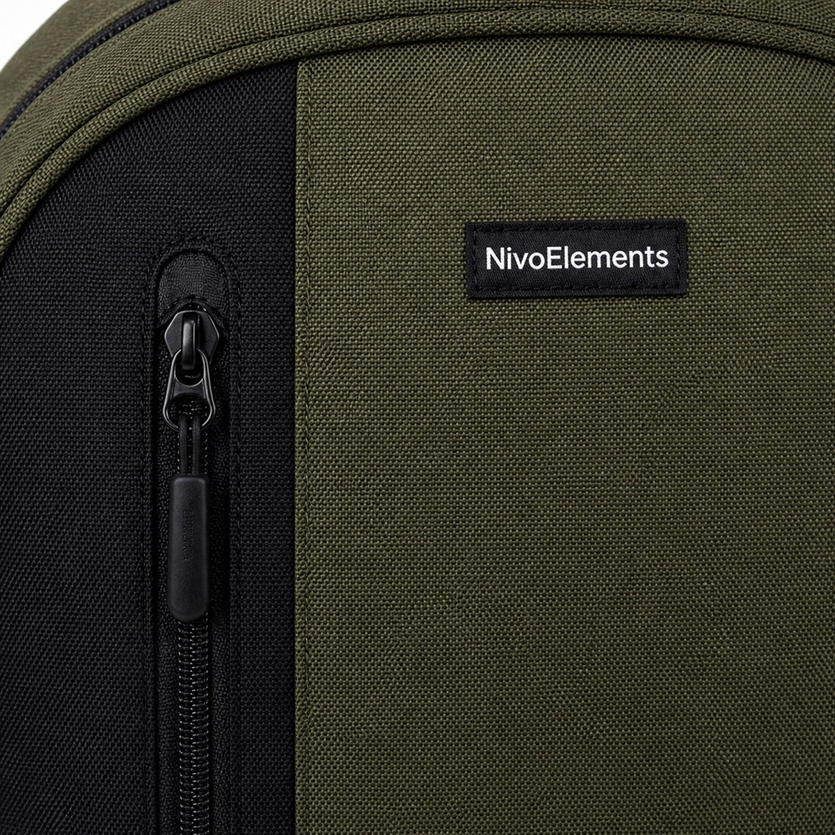 Olive & Black Vertical-Pocket School Backpack - 04-detail-logo