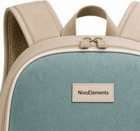 Seafoam & Sand Kids School Backpack - 04-detail-logo