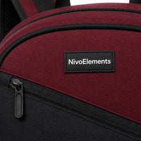 Burgundy & Charcoal School Backpack - 04-detail-logo