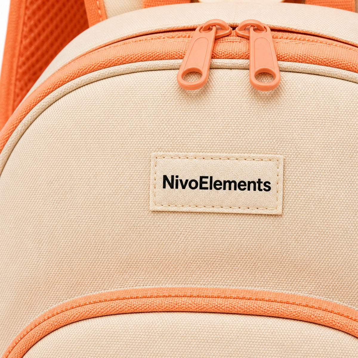 Peach & Cream Scallop-Pocket Preschool Backpack - 04-detail-logo
