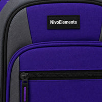 Royal Purple & Slate School Backpack - 04-detail-logo