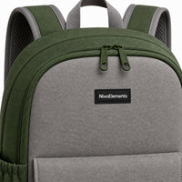 Forest Green Flap-Pocket Kids School Backpack - 04-detail-logo